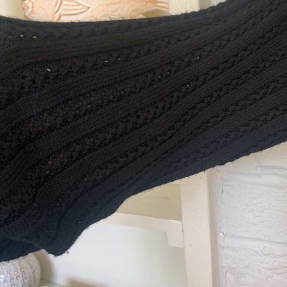 CAROLE Little Vintage Black with Gold Floral Embroidery Sweater Dress - Picture 4 of 6